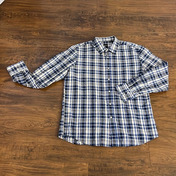 Hugo Boss Regular Fit Plaid Cotton Button Down, sz. XL. - Picture 1 of 11